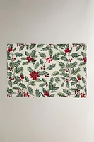 CHRISTMAS POINSETTIA JACQUARD PLACEMAT