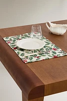 CHRISTMAS POINSETTIA JACQUARD PLACEMAT