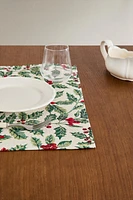 CHRISTMAS POINSETTIA JACQUARD PLACEMAT