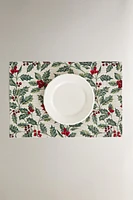 CHRISTMAS POINSETTIA JACQUARD PLACEMAT