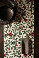 CHRISTMAS POINSETTIA JACQUARD TABLE RUNNER