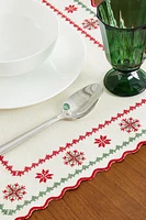 EMBROIDERED COTTON CHRISTMAS PLACEMAT