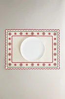 EMBROIDERED COTTON CHRISTMAS PLACEMAT