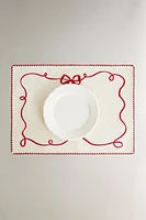 CHRISTMAS COTTON PLACEMAT WITH BOW