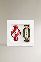 CHRISTMAS CANDY SALT AND PEPPER SHAKER SET (SET OF 2)