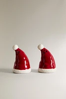 CHRISTMAS HAT SALT AND PEPPER SHAKER SET (SET OF 2)