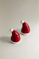 CHRISTMAS HAT SALT AND PEPPER SHAKER SET (SET OF 2)