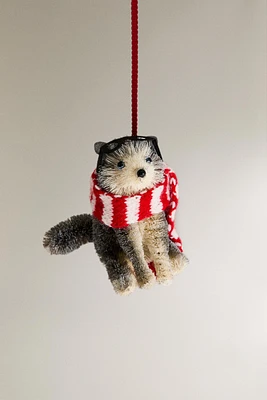 DOG WITH A SCARF CHRISTMAS TREE ORNAMENT