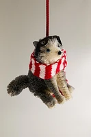 DOG WITH A SCARF CHRISTMAS TREE ORNAMENT