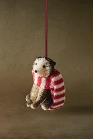 DOG WITH A SCARF CHRISTMAS TREE ORNAMENT