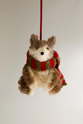 FOX WITH A SCARF CHRISTMAS TREE ORNAMENT