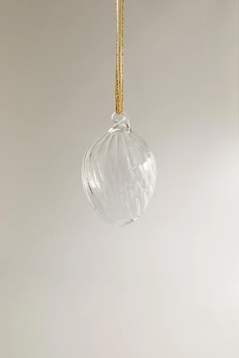 GLASS SPIRAL BALL CHRISTMAS TREE ORNAMENT