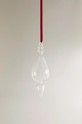 GLASS DROP CHRISTMAS TREE DECORATION