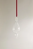 GLASS DROP CHRISTMAS TREE DECORATION