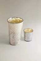 CRACKLED GLASS VASE