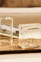 SMALL RECTANGULAR GLASS VASE