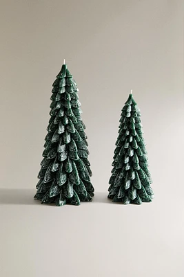 CHRISTMAS FIR TREE SNOWY CANDLE