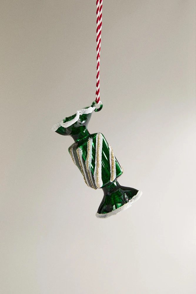 GLASS CANDY CHRISTMAS TREE DECORATION