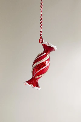 GLASS CANDY CHRISTMAS TREE ORNAMENT