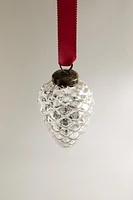 GLASS PINE CONE CHRISTMAS TREE DECORATION