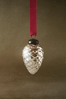 GLASS PINE CONE CHRISTMAS TREE DECORATION