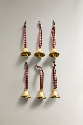 SET OF BELL CHRISTMAS TREE DECORATIONS (SET OF 6)