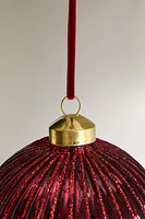 BOROSILICATE GLASS CHRISTMAS BALL TREE DECORATION WITH STRIPES