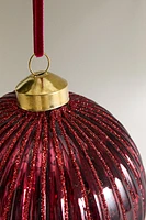 BOROSILICATE GLASS CHRISTMAS BALL TREE DECORATION WITH STRIPES