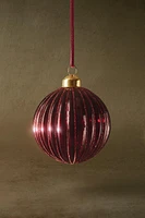 BOROSILICATE GLASS CHRISTMAS BALL TREE DECORATION WITH STRIPES