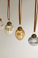 SET OF METALLIC GLASS CHRISTMAS TREE DECORATIONS (SET OF 20)