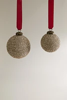 GLITTERY BALL CHRISTMAS TREE DECORATION