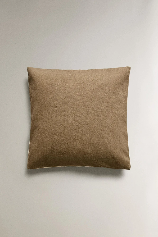 SOLID COTTON THROW PILLOW COVER