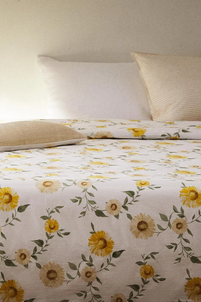 SUNFLOWER PRINT DUVET COVER