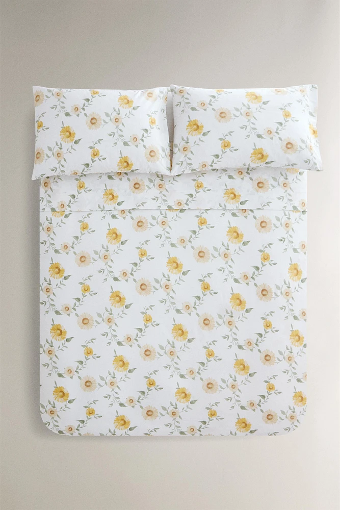 SUNFLOWER PRINT DUVET COVER