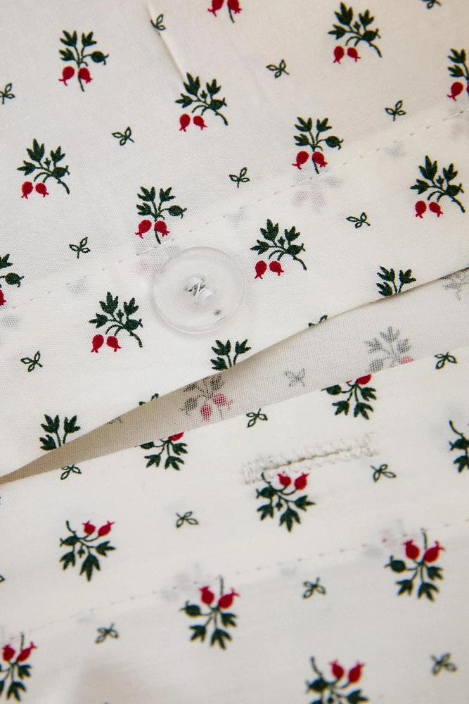 COTTON DUVET COVER WITH CHRISTMAS HOLLY