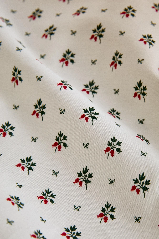 COTTON DUVET COVER WITH CHRISTMAS HOLLY