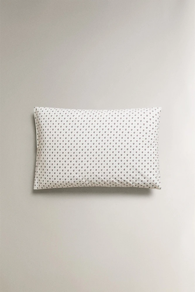 COTTON PILLOWCASE WITH CHRISTMAS HOLLY