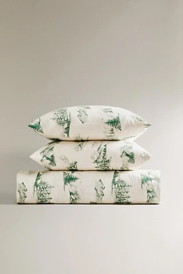 TOILE DE JOUY CHRISTMAS SATEEN DUVET COVER