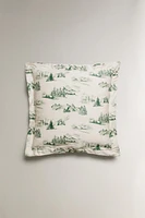 TOILE DE JOUY CHRISTMAS SATEEN PILLOWCASE