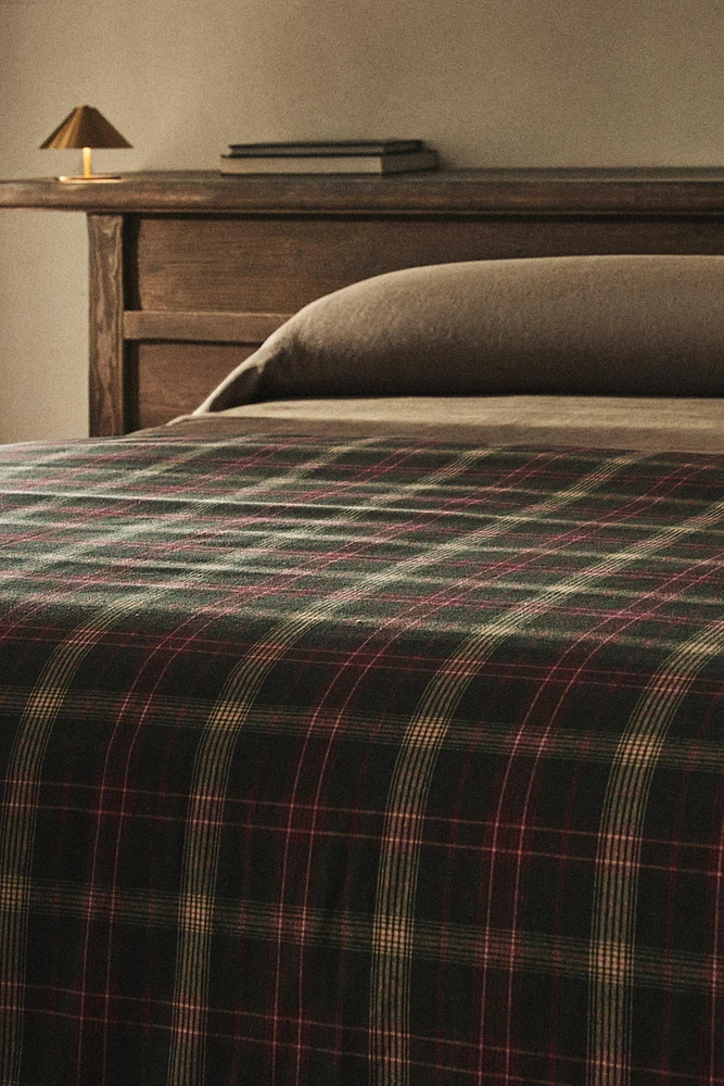 CHRISTMAS TARTAN CHECK FLANNEL DUVET COVER