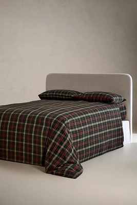 CHRISTMAS TARTAN CHECK FLANNEL DUVET COVER