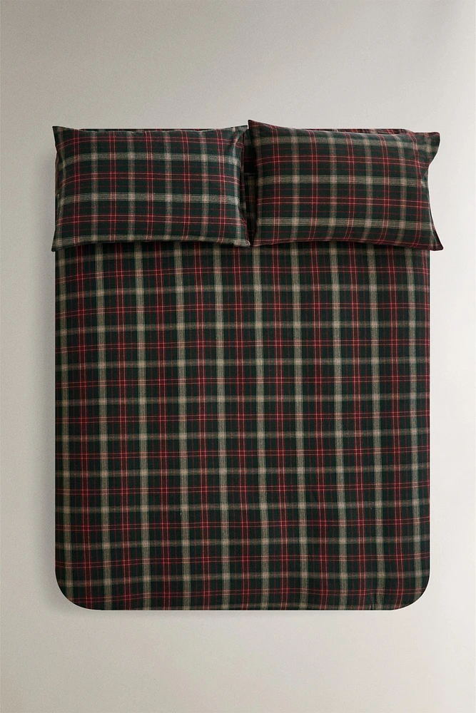 CHRISTMAS TARTAN CHECK FLANNEL DUVET COVER