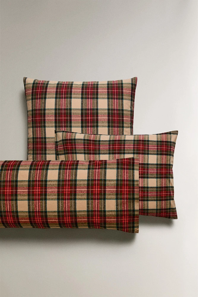 PLAID FLANNEL CHRISTMAS PILLOWCASE