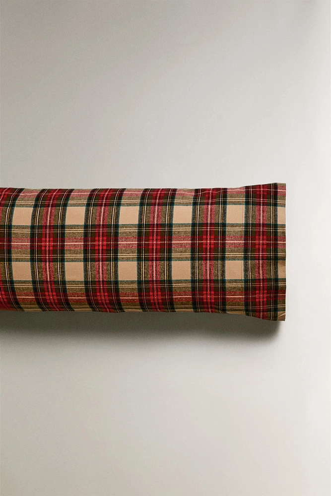 PLAID FLANNEL CHRISTMAS PILLOWCASE