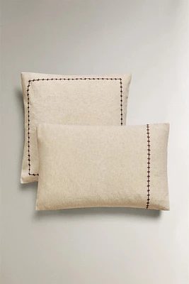 CHRISTMAS SNOWFLAKE COTTON LINEN PILLOWCASE