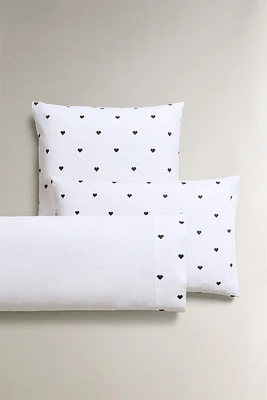 CHRISTMAS HEARTS COTTON PERCALE PILLOWCASE