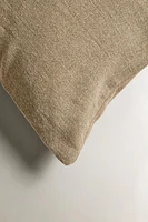 LINEN THROW PILLOW COVER WITH BACKSTITCHING