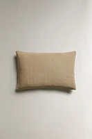 LINEN THROW PILLOW COVER WITH BACKSTITCHING