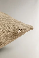 LINEN THROW PILLOW COVER WITH BACKSTITCHING