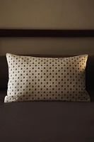 COTTON THROW PILLOW COVER WITH CHRISTMAS HOLLY